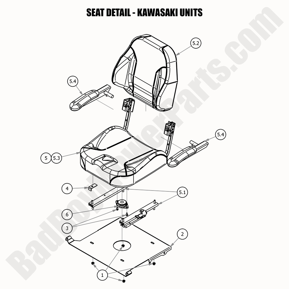 2271 - Bad Boy Mower Parts Lookup > 2020 > MZ & MZ Magnum > Seat Detail - Kawasaki Units
